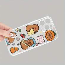 Funda de teléfono de lujo premium a prueba de golpes y resistente a caídas Funda de teléfono: 1 pieza nueva, creativa, con patrón de capibara, funda protectora transparente texturizada a prueba de golpes, adecuada para Apple  16 15 14 13 12 11 XS XR X 8 7 Plus Pro Max SE Series, regalo de vacaciones, cumpleaños, novia, novio ¡Regala a tu amado teléfono una funda protectora confiable! - 1 pieza - Ver 4