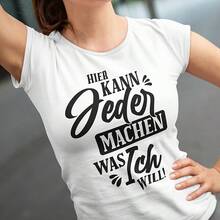Here Anyone Can Do What I Want Sayings Fun Funny Comedy Fun Women's T-Shirt- - 灰色 - 查看 1
