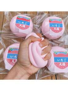正品Hachimi草莓麻糬慢回弹玩具，超级柔软，回弹缓慢 - 彩色 - 查看 2