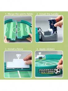 1 Set Gioco da Tavolo di Calcio, Dimensione Grande/Media, Gioco di Calcio da Tavolo per Adolescenti, Amici, Famiglia, Giocattolo Interattivo per 2 Giocatori - Verde - Visualizzare 3