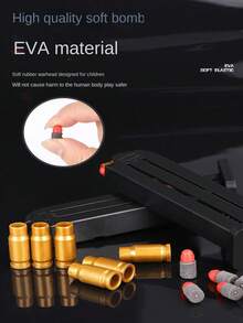 1911 Manually Ejecting Toy Gun For Teenagers, 10 Soft Bullets, 8 Shells, A Shooting Game For Teenagers, Handgun Model, Birthday Gift (This Product Has Two Options: With Text And Without Text, Randomly Sent, Some Accessory Colors Are Randomly Sent, Manual Measurement May Cause Deviation) - Multicolor - View 3