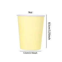 10/20/40pcs Set, Solid Yellow Disposable Paper Cups, 9oz Cold/Hot Drink Cups, Tea Cups And Coffee Cups, Solid Color Party Cups, Suitable For Children And Adults At Birthday, Picnic, Wedding, Baby Shower, Office, Restaurant And Other Occasions, Dark Color Party Supplies - Yellow - View 7