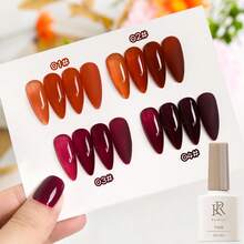 AiFer 4支装8毫升灰色系列纯色可卸甲油胶套装，适用于美甲沙龙，可DIY打造新年假日美甲，UV灯美甲设计装饰，居家美甲礼物，送给女性的礼物 - 彩色 - 查看 12