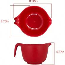 GLAD - tazón para mezclar con asa 3 cuartos de galón plástico resistente con boquilla de vertido y base antideslizante apto para lavaplatos para cocinar y hornear color rojo - Rojo - Ver 4