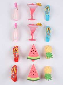 Cartoon Glass Cup/Cocktail Towel Clips, Funny Decorative Clothes Clips, Home Decor (Cute Style) - Beach Blanket Windproof Clips, Suitable For Beach Chairs, Patios And Pool Accessories