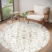 1pcs Teppich Wohnzimmer  Teppich Beige Waschbarer Boho Teppiche Schlafzimmer Kurzflor Teppiche Vintage für Wohnzimmer Kinderzimmer - Beige - Übersicht 11