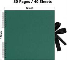 Vienrose Large Scrapbook 12x12 Inch, Photo Album Scrapbook DIY Black Thick Kraft Paper Memory Book, Scrap Book Photo Albums For Couple Baby Wedding Family - ColorC - View 3