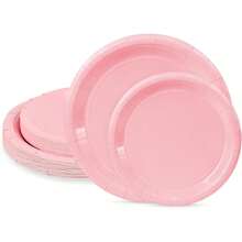 1pc Thick Party Paper Plates Set, 9-Inch And 7-Inch Round Disposable Paper Plates, Suitable For Daily Meals, Weddings, Christmas, Picnics - Multicolor - View 4