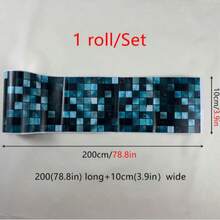 1 Cuộn Giấy Dán Tường Trang Trí Phong Cách Bohemian Bằng PVC, Chống Thấm Nước, Chống Dầu Mỡ, Có Thể Tháo Rời (Nhãn Dán Trang Trí, Không Phải Gạch), Trang Trí Chân Tường, Thích Hợp Cho Nhà Bếp, Phòng Tắm, Phòng Khách, Văn Phòng, Phòng Tập Thể Dục, Nhãn Dán Tường Phòng và Nhãn Dán Sàn Vinyl Chống Thấm Nước, Keo Dán Gạch Nhà Bếp - Nhiều màu - Xem 14