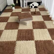 16 piezas Alfombra de piso de parche de unicolor, Almohadilla de espuma mullida para piso del hogar, Adecuada para dormitorio, sala de estar, decoración del alféizar de la ventana, Tamaño personalizable - Multicolor - Ver 16