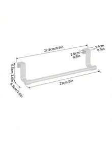 1pc Upgraded Sturdier Modern Wall-Mounted Kitchen Towel Rack - Space-Saving Household Bathroom Dish Cloth Holder, No Drilling Installation, Perfect For Storing Towels And Rags, White - Multicolor - View 7