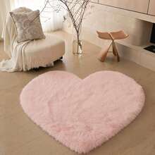 1 件柔软蓬松的心形地毯，内含 1 厘米厚海绵垫，赤脚踩踏舒适，适用于卧室、客厅、阳台、书房、户外野餐、家居装饰等场所，防滑奢华地毯 - 駝色 - 查看 3