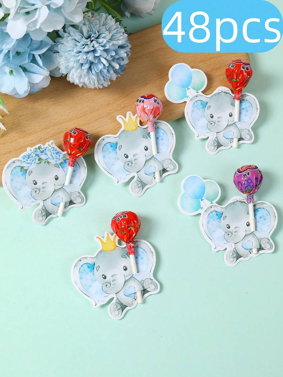 48 chiếc kẹo mút hình voi xanh dùng để trang trí thiệp, tiệc sinh nhật bé trai chủ đề voi xanh/tiệc tiết lộ giới tính em bé, thẻ gói quà, thiệp sinh nhật, nhãn dán trang trí, trang trí nhà cửa, trang trí bàn làm việc, đồ dùng cho tiệc tiết lộ giới tính em bé chủ đề voi xanh, trang trí sinh nhật, đồ dùng tự làm gói quà, trang trí sinh nhật, quà tặng tiệc tiết lộ giới tính em bé, đồ trang trí quà tặng, trang trí tiệc mừng em bé chào đời, trang trí tiệc tiết lộ giới tính.