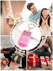 1个/2个迷你翻页计算器，口袋大小的便携式8位电子计算器，创意钥匙扣计算器，适合学生、办公室、送礼、学校、会计、车钥匙、日常携带、户外活动、生日、周年纪念、毕业礼物，可送给女朋友、男朋友、父亲、兄弟、同学、朋友 - 彩色 - 查看 9