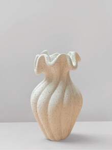 1pc Large French Vintage Style Ceramic Vase, White Decorative Flower Vase, Suitable For Living Room/Dining Table Home Decor