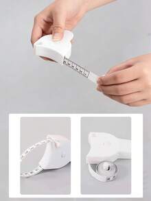 1 pieza Cinta métrica automática de alta precisión 3 en 1, retráctil con un solo clic, con bloqueo automático para medir el Body, la cintura, las caderas, las piernas y el abdomen, regla suave - Blanco - Ver 7