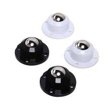 4个/套重型旋转脚轮，玫瑰形粘性脚轮，中号轮子，尼龙球形家具脚轮，耐磨滚轮 - 黑色 - 查看 6