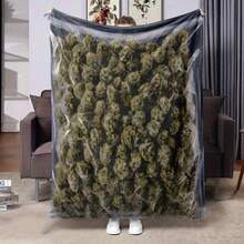 Dank Themed Plush Blanket| Soft, Breathable, Flannel Throw, Mixed Color, 250-300 G/², Polyester, Digital Printed, Suitable Office, Home, Car Use XLOO - Black - View 1