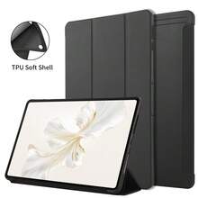 适用于 iPad 11 代 A16 (2025)/iPad 10 代 10.9 英寸 (2022)/iPad Air 11 英寸 (2025) (M3)/iPad Pro 11 英寸 (2024)/iPad Pro 11 英寸 (2025)/荣耀平板 X8a/X8/X8 Pro/X9/X9A 的柔软三折平板电脑保护套，超薄设计，带智能支架，支持自动唤醒/睡眠功能。 - 黑色 - 查看 1