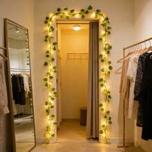 100/50/20 LED Green Ivy Watermelon Leaf Fairy Lights, USB Powered Watermelon Leaf Vine Decor Lights For Bedroom, Dorm, Wall, Garden, Party, Christmas, Wedding, Patio