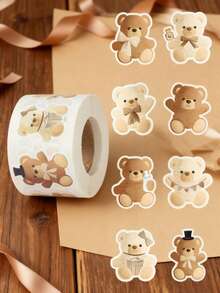 500pcs Brown Bear Stickers, Birthday Supplies, Baby Shower Decorations, Gender Reveal Party Decorations, Bear Themed Party Favors, Planning Stickers, Gift Bag Seals, Envelopes & Cards Stickers, Wedding Decorations, Gift Wrapping Stickers, Party Cup & Bottle Decor, Books & Magazines, Party Favor Bag Fillers, Firetruck Decorations, Birthday Gifts, Party Favors - Brown Bear - View 10