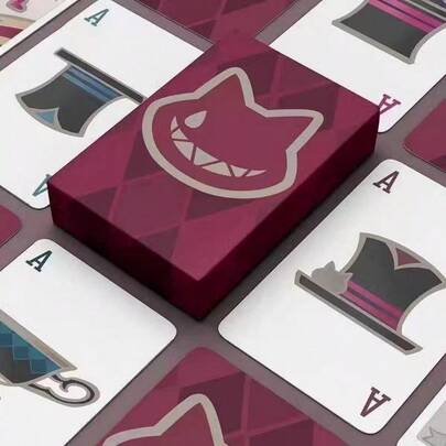 Beautifully Designed Red Playing Cards With Attractive Card Designs And Cat Decorations; Suitable For Parties And Gatherings, Making Them The Perfect Holiday Gift.