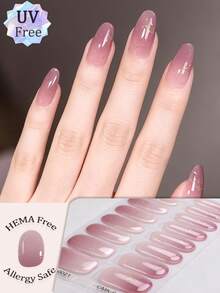16 peças/pacote Adesivos de Unhas de Gel Livres de UV, Glitter Ombré Rosa Suave e Roxo, Decalques de Arte de Unhas de Cristal, Doce e Elegante, Protege as Unhas Naturais, Realça a Sofisticação Geral, Baixa Alergenicidade, Adequado para Mulheres e Meninas para Uso Diário, Festa, Ocasiões Sociais Leves, Cuidados com as Unhas DIY - Melancia - Visão 2