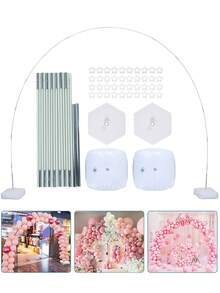 一套3*2.2米可调节气球拱门支架，气球拱门套装，可注水底座，稳固耐用，可自由弯曲的气球拱门柱，适用于婚礼装饰、生日装饰、新娘送礼会装饰、订婚装饰、宝宝派对装饰、性别揭晓派对装饰、节日派对用品、周年纪念用品、活动及庆典装饰，适合多种场合，活动策划人员推荐，也适用于复活节、毕业季等场合。 - 彩色 - 查看 2