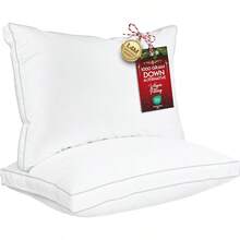 Utopia Bedding Almohadas de Cama para Dormir tamaño Queen Juego de 2 Calidad de Hotel refrescante Almohada Reforzada para Dormir de Espalda estómago o de Lado Blanco - Blanco - Ver 1
