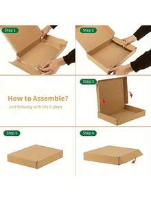 10pcs Packaging Brown Corrugated Paper Box, Made Of Paper Material, Suitable For Small Businesses, For Transportation - Perfect For Packaging And Gift Boxes - Brown - View 5