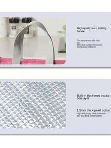 1个可重复使用的保温午餐手提袋，户外野餐保冷袋，保温午餐盒袋，适合儿童和成人携带水果、饮料和食物上班上学，简易学生收纳袋，教师收纳袋，教室包，午餐袋 - 彩色 - 查看 5