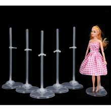 5/20 piezas Soporte de exhibición transparente | Duradero y moderno | No se necesita energía, adecuado para decoración del hogar y la oficina, soporte para muñecas (estilo aleatorio) - transparente - Ver 5