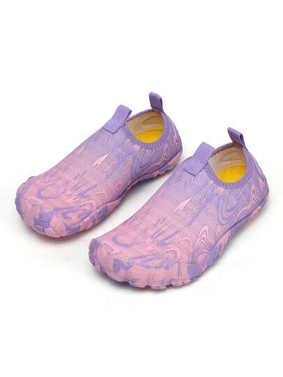 1 Pair Kids Slip-On Breathable Mesh Upper Lightweight Rubber Sole Water Shoes, Suitable For Outdoor Hiking, Beach, Swimming