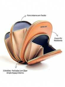 Bolsa Hombro Cruzada Bandolera Mujer Casual Juvenil, Mini Bolso para Celular Moderno Varios Compartimientos, Bolso Cruzado - Negro - Ver 6