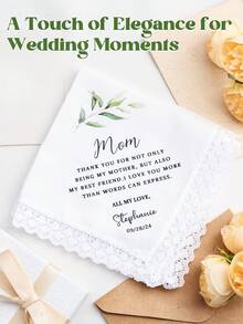 1 chiếc khăn tay cưới in chữ theo yêu cầu, khăn tay cô dâu cá nhân hóa, quà tặng chú rể, quà kỷ niệm ngày cưới, quà Valentine, quà sinh nhật, quà cưới, quà tặng cho bạn thân, mẹ, bạn gái, vợ, chồng - Phong cách 4 - Xem 5