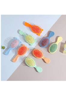 1 Set Japanese Style Mini Hair Brush, With Plastic Edged Brush/Matte Resin Handle/Rubber Bristles, Massages & Styles Hair For Normal/Long Hair, Suitable For Women's Styling/Salon/Travel/Back To School/Vacation/Daily Use, Portable Professional Hairstyling Tool, Great Gift For Valentine's Day, Mother's Day, Graduation Season - Multicolor - View 7