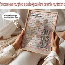 1件个性化定制婚礼首舞歌词海报，结婚纪念日礼物，送给她的第一个情人节礼物，可定制海报，墙面装饰，相框 - 彩色 - 查看 3