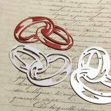 1PC Ring And Couple Carbon Steel Die Cutting Mold, New Arrival Die Cuts, Embossing Stencils For DIY Crafting Scrapbooking Supplies, Template Mould, Photo Album Decorative Paper Die Cuts For Card, Suitable For Valentine's Day - Silver - View 8