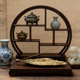 Antique Bodhi Leaf Alloy Creative Incense Holder, Japanese Leaf Lying Incense Burner, Household Leaf Aromatherapy Incense Insert Ornament