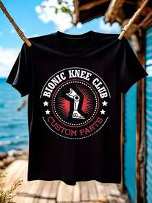 Plus Size Recovery T-Shirt For Bionic Knee Surgery And Knee Replacement - Black - View 1
