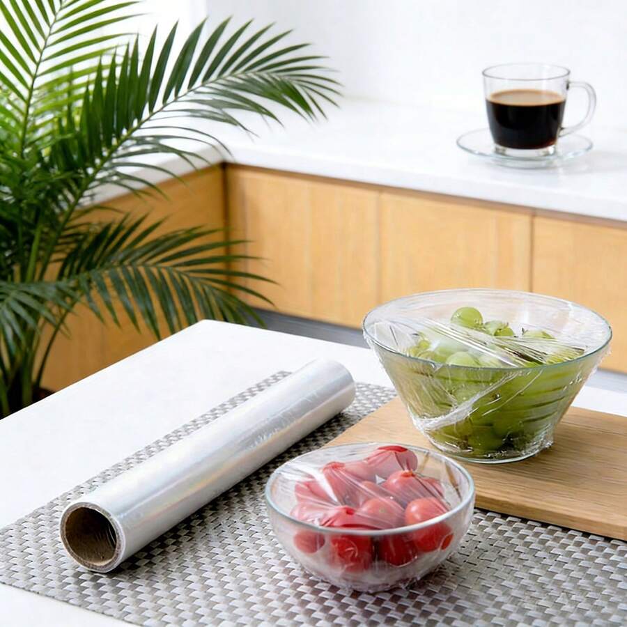 30cm*30m Cling Film, Disposable Kitchen Wrap For Food, Snacks, Fruits, PE Plastic Wrap - Transparent - View 1