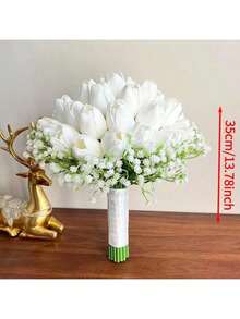 White Calla Lily Bouquet Party Decoration Artificial Flowers Bridal Bouquet Wedding Bridal Wedding Floral Bouquet ,Wedding Holding Flowers,Bridal Shower Wedding Ceremony Anniversary