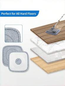 Miếng lau thay thế cho chổi lau nhà có chức năng tách bụi bẩn, thích hợp cho việc dọn dẹp nhà cửa và chăm sóc cá nhân, phụ kiện đầu lau nhà phẳng xoay bằng sợi dày, miếng lau nhà vuông bằng sợi nhỏ, có thể thay thế, thích hợp cho chổi lau nhà xoay và chổi lau nhà vuông có xô, phụ kiện nhà bếp, vật tư vệ sinh. - Xám - Xem 7