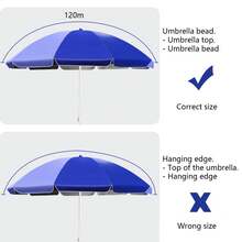 Paraguas de playa plegable para exteriores - Azul - Ver 8