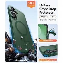 For Samsung Galaxy S25 FE Case: Magnetic Translucent Matte Military Grade Drop Proof Protection Cell Phone Cover - Slim Rugged Durable Shockproof Protective S25Fe Cases (Green-6.7 Inch) - Green - View 6