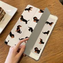 1pc Puppy Pattern Flat Protective Case, Compatible With IPad 10.2 Inch, IPad Pro 11 2021/2020/10th Gen, IPad Mini 4/5/6, With Pencil Slot, Anti-Drop, Tablet Stand Protective Cover - Multicolor - View 4