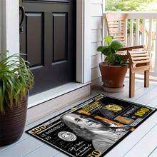 1pc Crystal Velvet Dollar Bill Design Doormat, Home/Kitchen/Entryway/Bathroom, Anti-Slip & Dirt-Resistant Rug