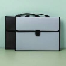 1pc A4 Diamond Pattern Accordion File Folder, Large Capacity Business Office Multi-Layer Document Storage Bag, Student Exam Paper Bag - Multicolor - View 3