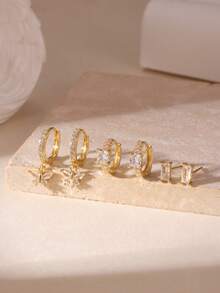 GEREIT Set 6 buah Anting Hoop Bentuk Tetesan Air Berkilau Super Modis dengan Batu Zirkonia Kubik Warna Permen, Cocok untuk Pemakaian Sehari-hari Wanita, Hadiah Hari Ibu - bentuk jatuh - View 28
