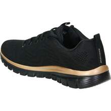 斯凱奇 | Skechers Graceful Get Connected 女士運動鞋 – 黑色運動鞋，金色細節 – 繫帶運動鞋 – 記憶海綿鞋墊 – 舒適 – 運動風格 – 型號 12615-BKRG – ✅ 24/72 小時送達西班牙（半島） - 黑色 - 查看 5